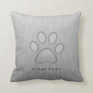Paw Print; Metal-look Cushion