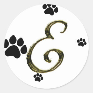 Paw Print Monogram Sticker