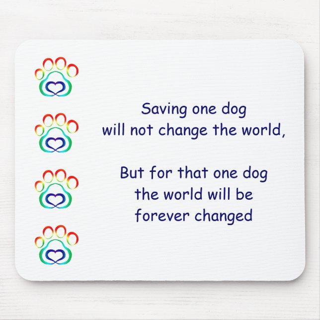 Paw Print Mousepad, Save One Dog Mouse Pad (Front)