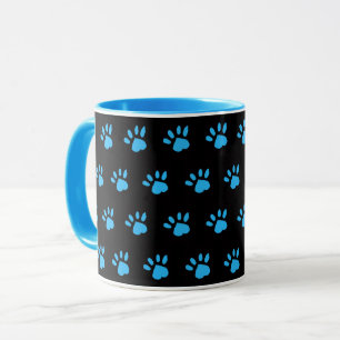 Paw Print Mug (Black & Blue)