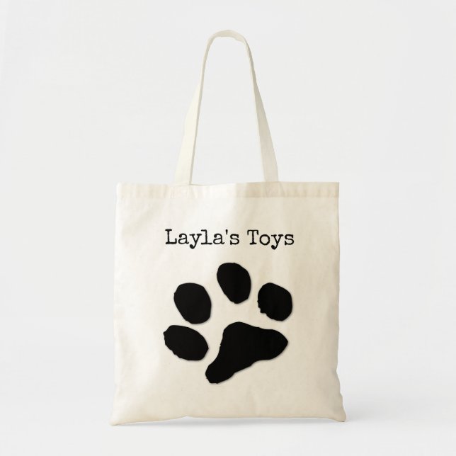 paw print name / pets toys tote bag (Front)