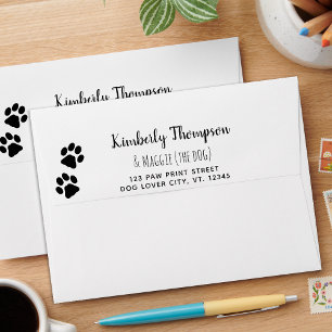 Paw Print New Address Moving Return Address Envelope