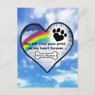 Paw Print On My Heart Postcard