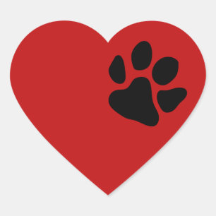Paw Print on My Heart Sticker