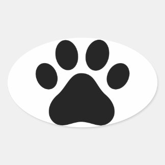 Paw print oval sticker
