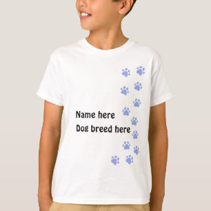 Paw print pale blue - add your name or dog breed T-Shirt