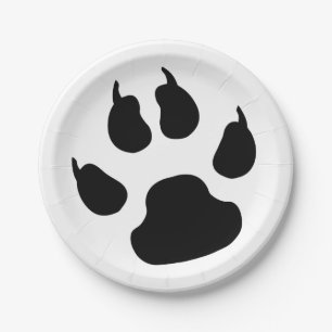 Paw print paper plate