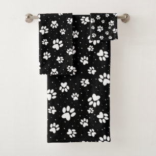 Paw Print Pattern Bath Towel Set