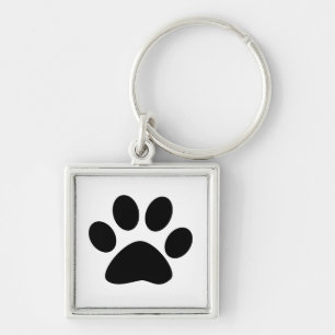 Paw Print Pattern Dog Mom Dad Christmas Gift Favor Key Ring
