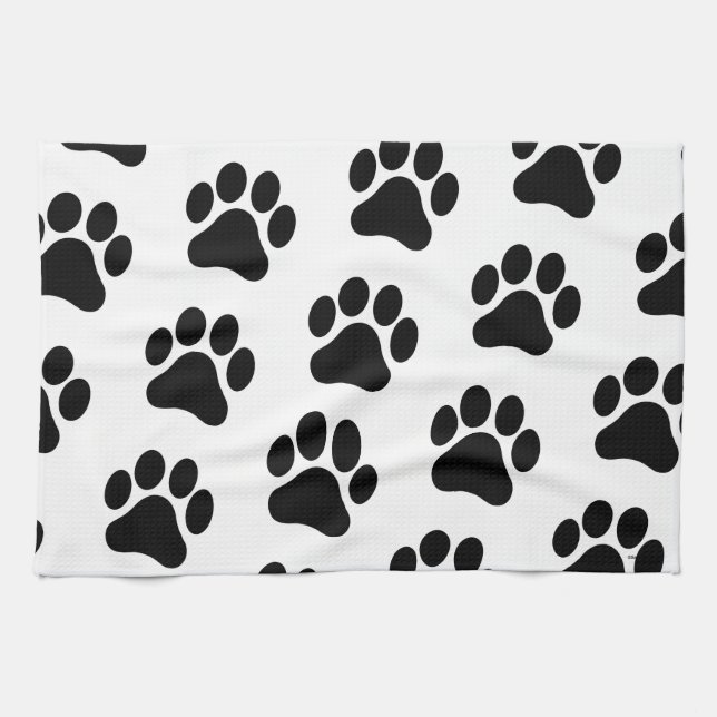 Paw Print Pattern Hand Towel (Horizontal)