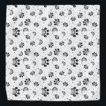 Paw print pattern in grey colour bandana<br><div class="desc">Paw print pattern in grey colour</div>