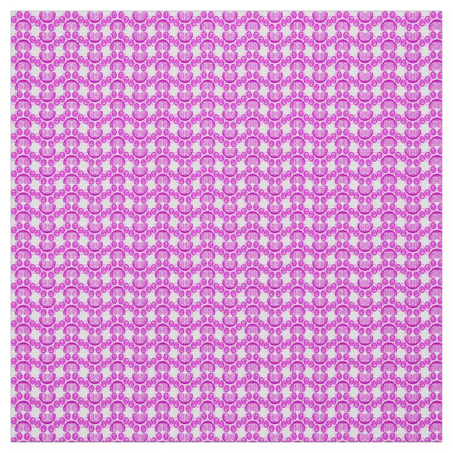 Paw print pattern in pink colour fabric (Swatch)