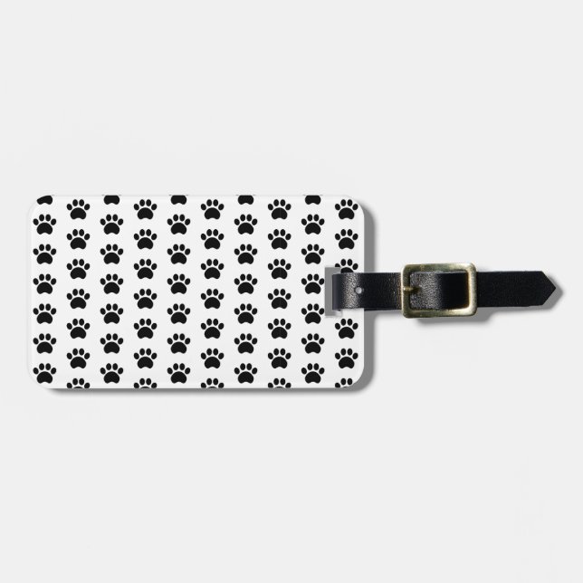 Paw Print Pattern Luggage Tag (Front Horizontal)