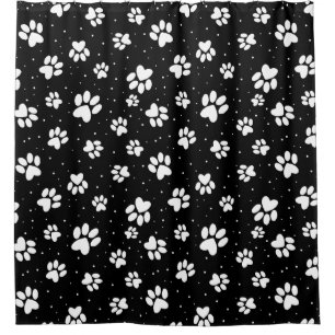 Paw Print Pattern Shower Curtain