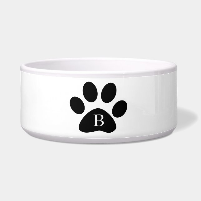 Paw Print Patterns Black White Monogram Initials (Front)