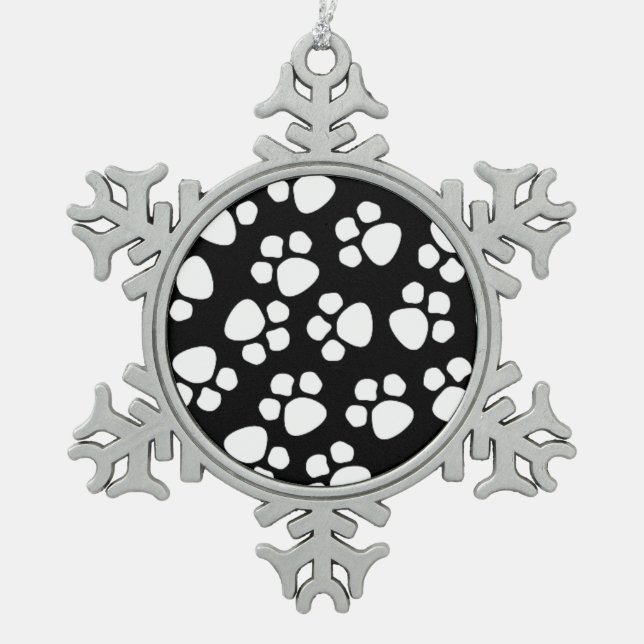 paw print pewter ornament (Front)