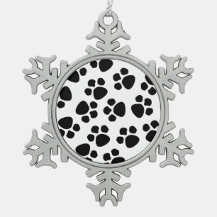 paw print pewter ornament