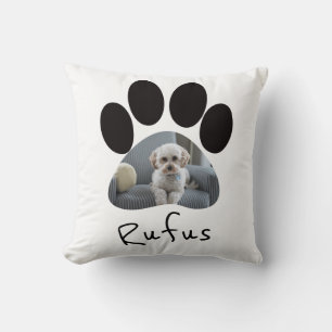 Paw Print Photo Template Personalised Pet Cushion