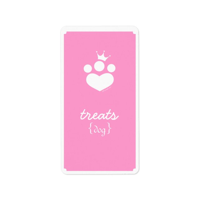 Paw Print Princess Off-Leash Art™ Pet Treats Label (Front)