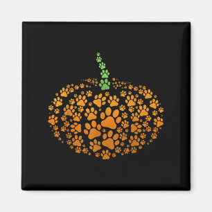 Paw Print Pumpkin Halloween Magnet