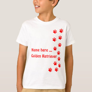 Paw print red - add your own name or dog breed T-Shirt