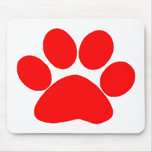 Paw Print (Red) Mouse Pad