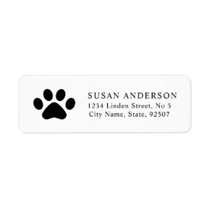 Paw Print Return Address Label