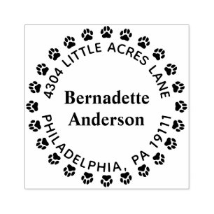 Paw Print Return Address Stamp