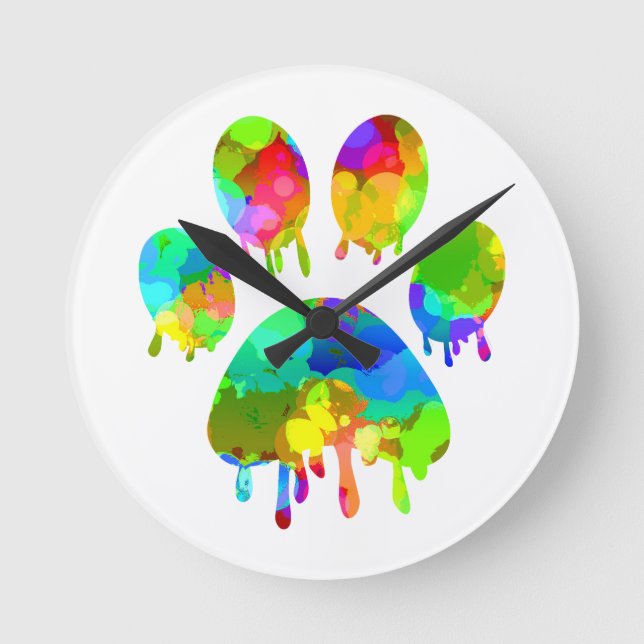 Paw Print         Round Clock (Front)