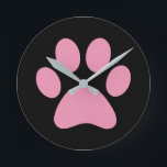 Paw Print          Round Clock<br><div class="desc">Fun Paw Print design for animal lovers!</div>