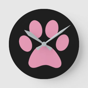 Paw Print Round Clock