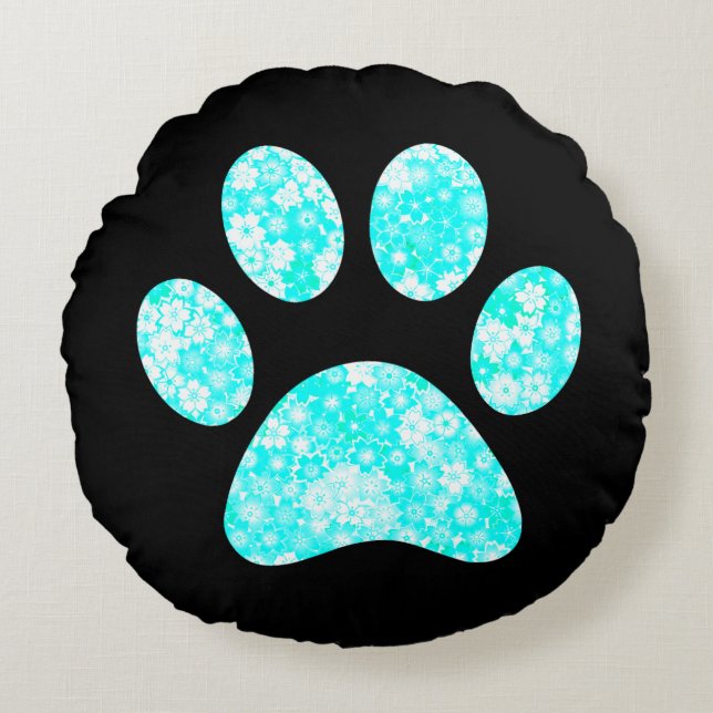 Paw Print   Round Cushion (Front)