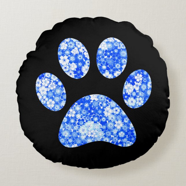 Paw Print    Round Cushion (Front)