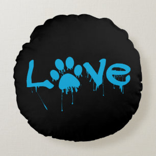 Paw Print Round Cushion
