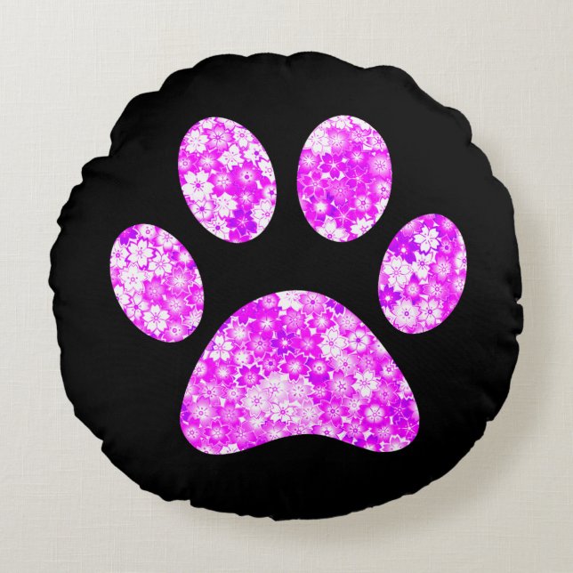 Paw Print  Round Cushion (Front)