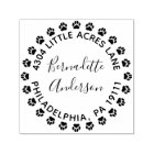 Paw Print Round Return Address Stamp Self-inking