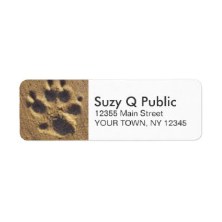 Paw Print Sand Personal Address Labels