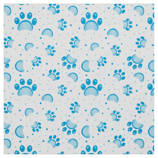 Paw print seamless pattern fabric (Swatch)
