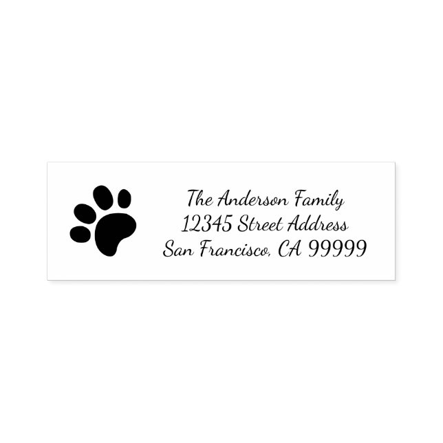 Paw Print - Self Inking Address Stamp (Design)