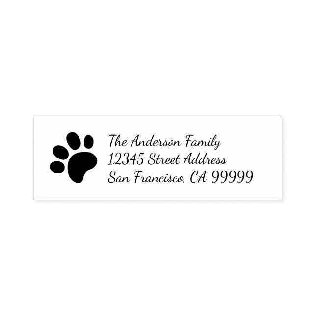 Paw Print - Self Inking Address Stamp (Design)