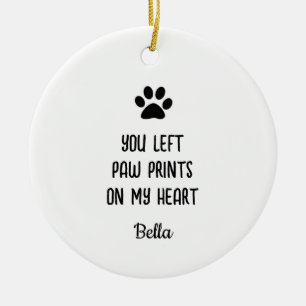 Paw Print Sign Pet Memorial Personalized Photo Ceramic Ornament