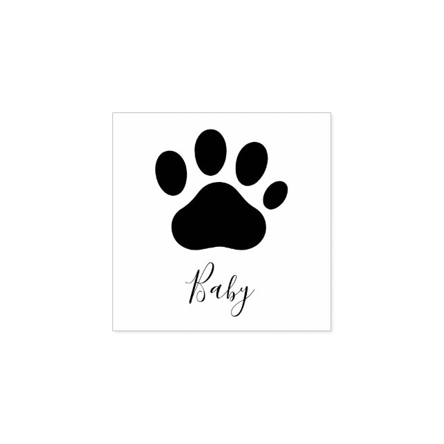 Paw Print Signature Customisable Rubber Stamp (Imprint)