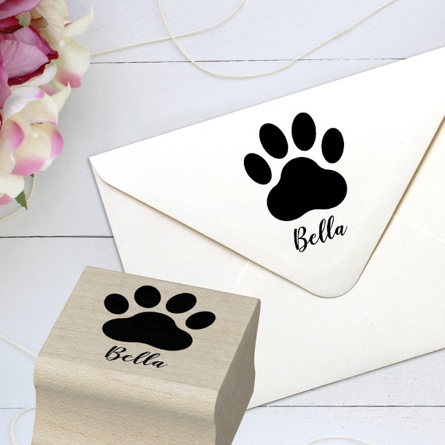 Paw Print Signature Customizable Rubber Stamp (Creator Uploaded)