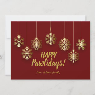 Paw print snowflakes in gold colour