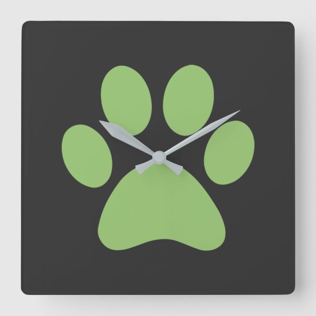 Paw Print   Square Wall Clock (Front)