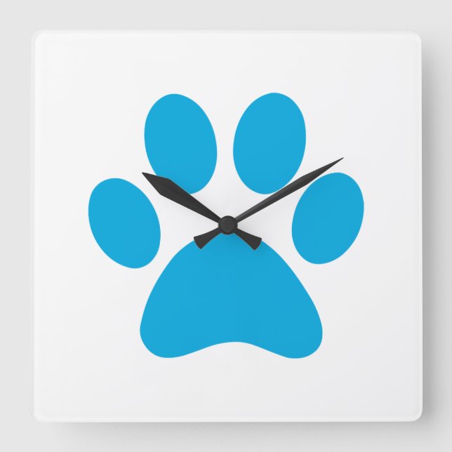 Paw Print     Square Wall Clock (Front)