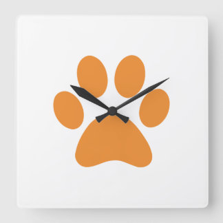 Paw Print Square Wall Clock