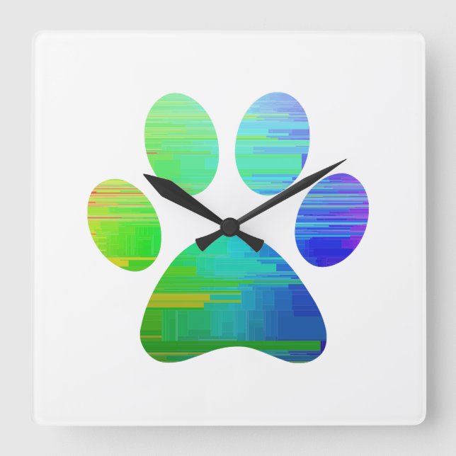 Paw Print          Square Wall Clock (Front)