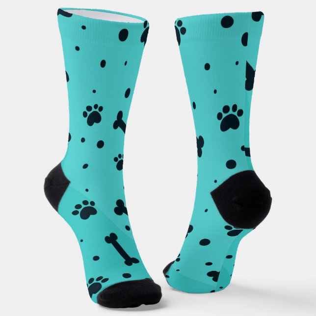Paw Print Sustainable Premium Crew Sock (Angled)