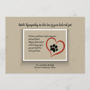 Paw Print Sympathy Card